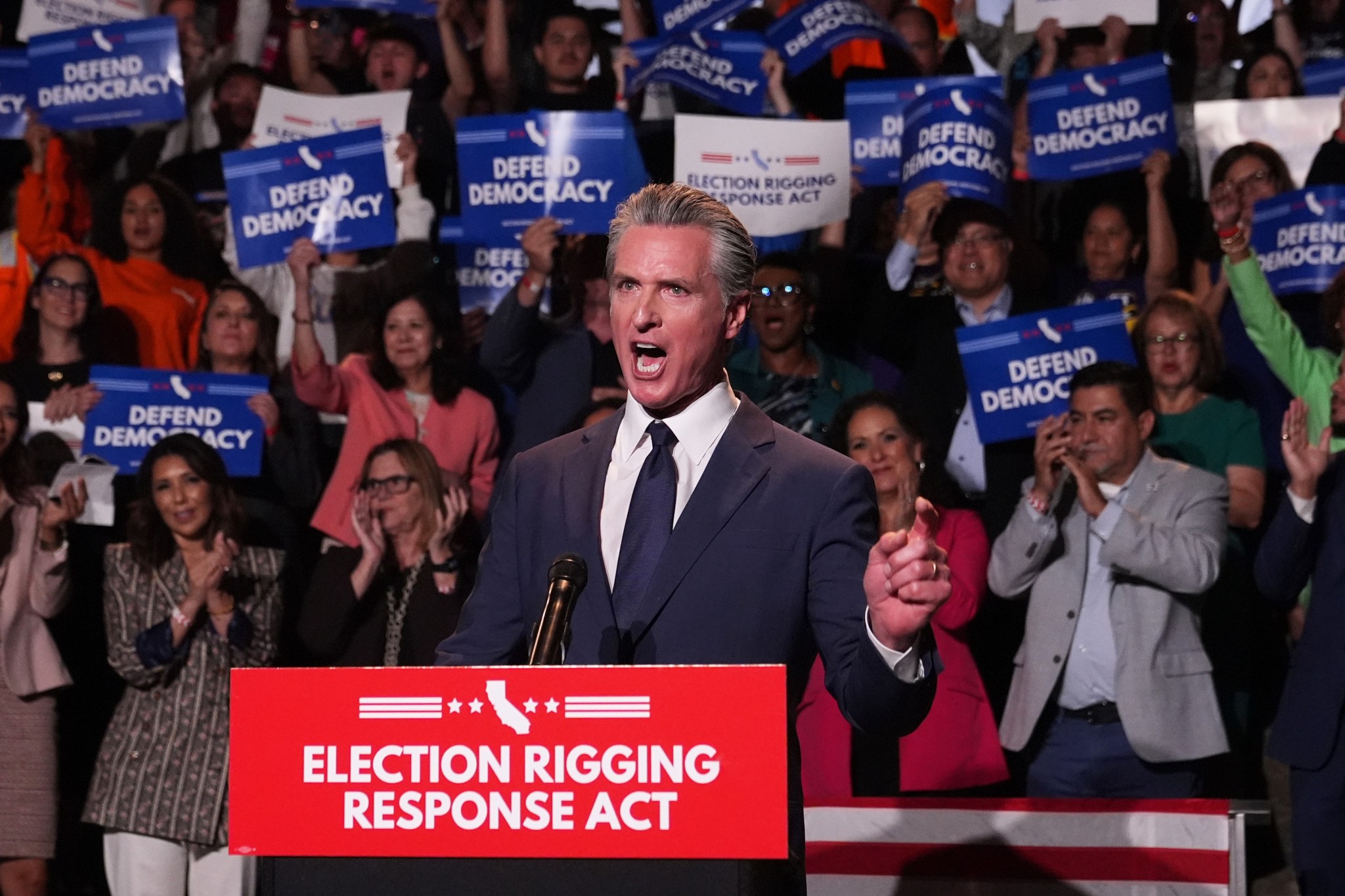 Gavin Newsom accuses Trump of launching political probe into him. The real issue may be his wife’s taxes