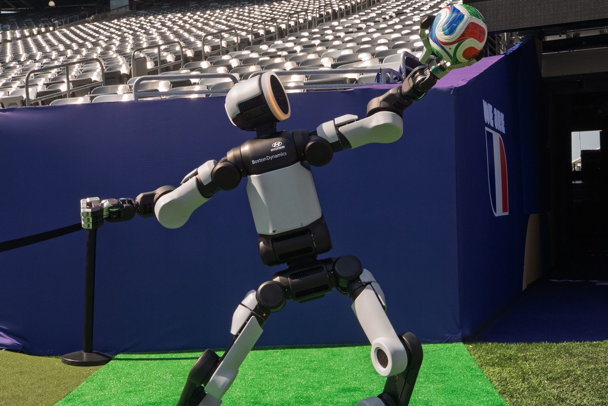 Meet the soccer-playing humanoid robot that just delivered the game ball at the Brazil v. Norway FIFA World Cup match